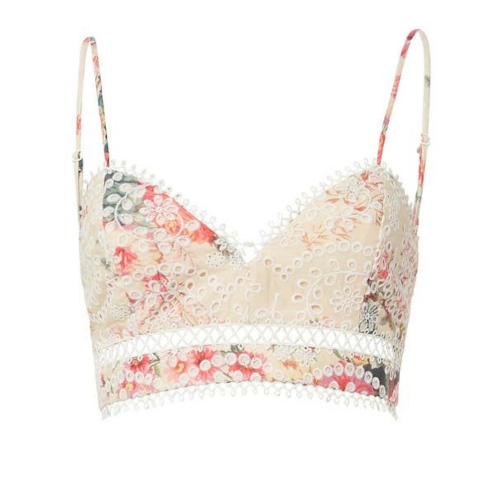 Zimmermann Laelia Diamond Frill Bralette Sz 2 NWOT